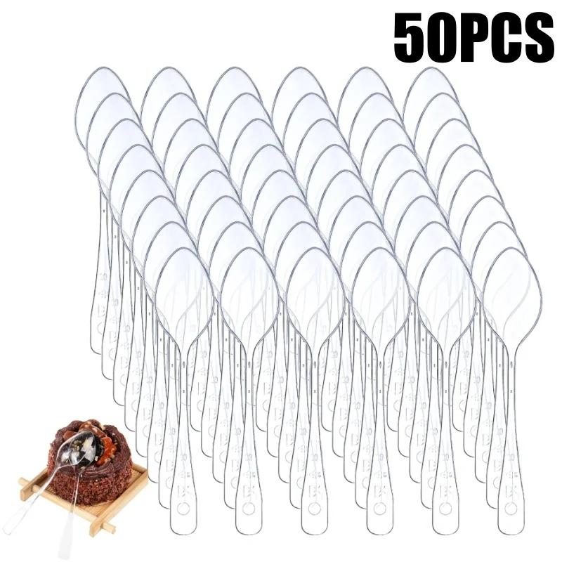 Прозрачные Мини-Ложки для Десертов Маленькие Пластиковые Дегустационные Ложки Одноразовые Ложки Крошечные Пластиковые Сервировочные Приборы Для Вечеринок