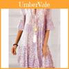 Abito Estivo Casual con Scollo a V e Stampa 3D per Donna