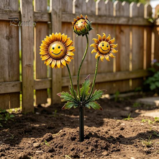 Einzigartiger Blumenbeet-Akzent Fleischfressende Pflanze Gartenstecker, Metall Venusfliegenfalle Hofkunst Skurrile Terrassen-Boden-Einlage Skulptur für Außenweg