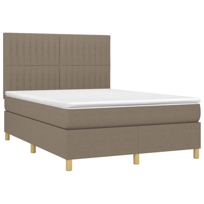 VidaXL Sommier à Lattes de Lit avec Matelas et LED, Lit Rembourré, Lit Double, Lit Adulte de Chambre à Coucher Intérieur, 3135601