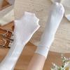 White Socks Pure Cotton Stacking Socks Spring And Autumn Thin Versatile Boneless Confinement Socks Solid Color Cotton Medium Tube Socks Women