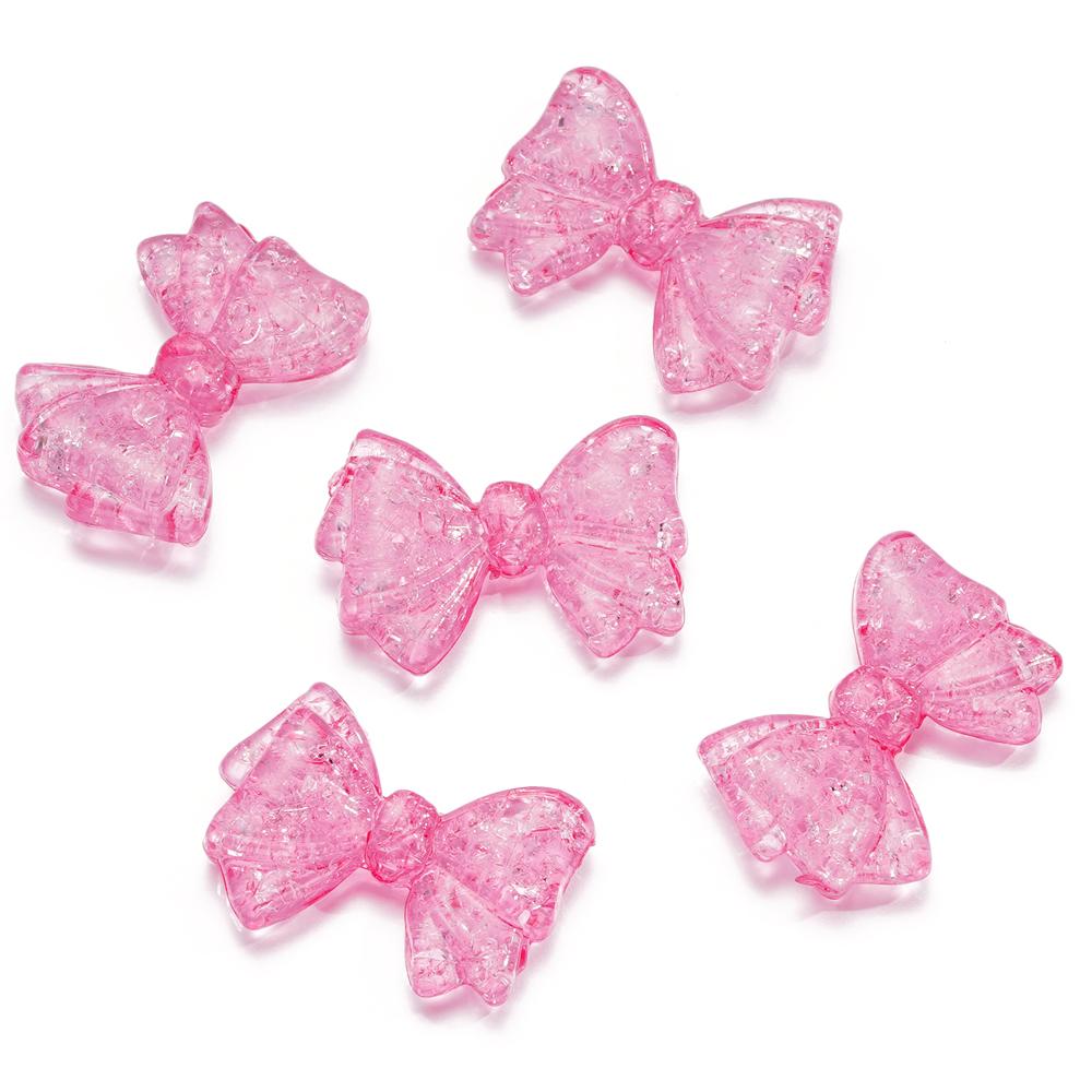 10pcs/lot Big Bowknot Cracked Acrylic Beads Transparent Necklace Loose Spacer Beads For DIY Jewelry Making Bracelet Accessories