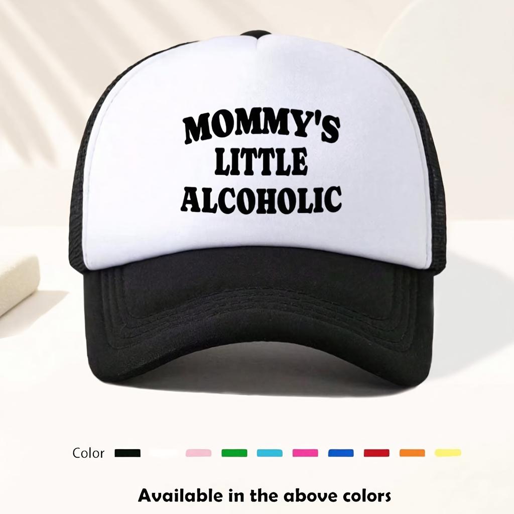 Mamas Kleiner Alkoholiker Trucker Cap Lustiges Polyester Mesh Rückenteil Snapback Kappe Erwachsener Outdoor