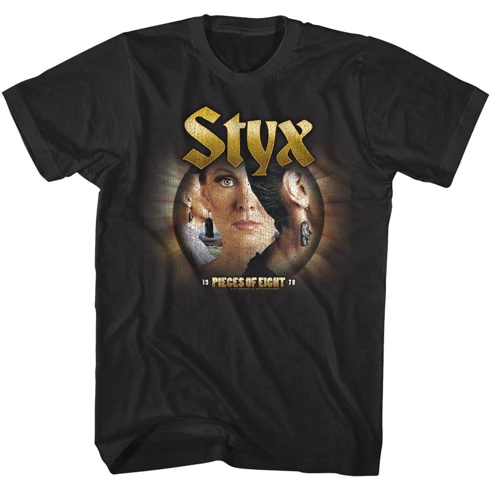 Styx Pieces of Eight Обложка альбома Мужская футболка Рок-группа Концертный тур Мерч 4XL
