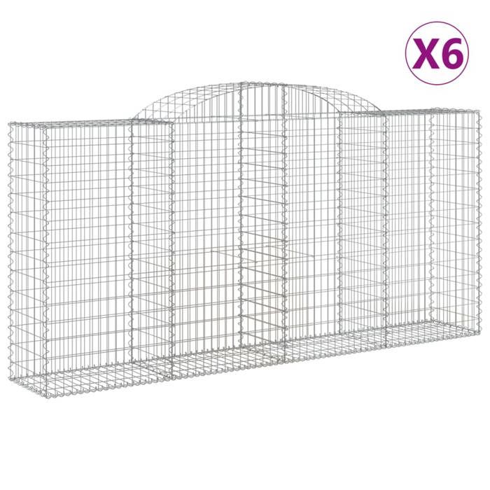 VidaXL Curved Gabion Baskets 6 Pcs 300x50x140/160 Cm Galvanized Iron, Gabion, Gabion Cage, Gabion Wall Basket, Wall 3146741