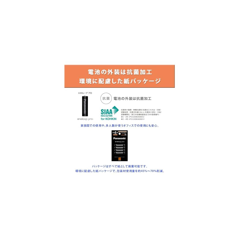 [5 Sets, Total 20 Batteries] Panasonic Eneloop Pro AAA Batteries BK-4HCD4H Rechargeable Batteries,