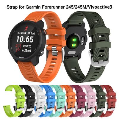 Buntes 20-mm-Uhrenarmband für Garmin Forerunner 245 245M 645 Music vivomove 3 HR Sport-Silikon-Smartwatch-Armband