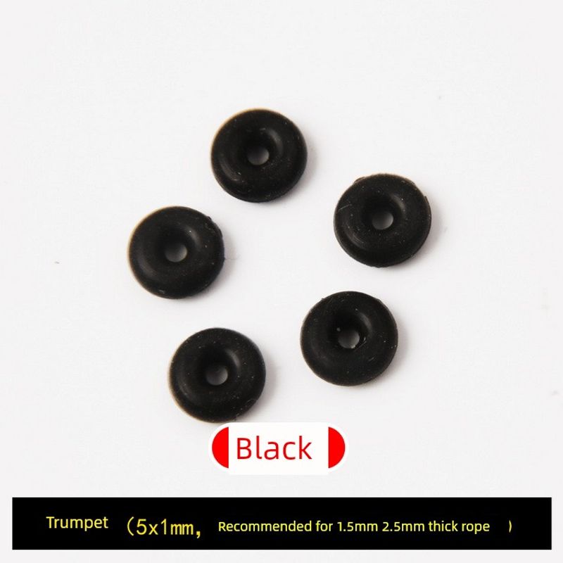 

5*1mm Small Size Silicone Non-Slip Band 1.2-2.5mm Bracelet Wrist String Pendant Necklace Fixed Position Rubber Gasket [100] Black