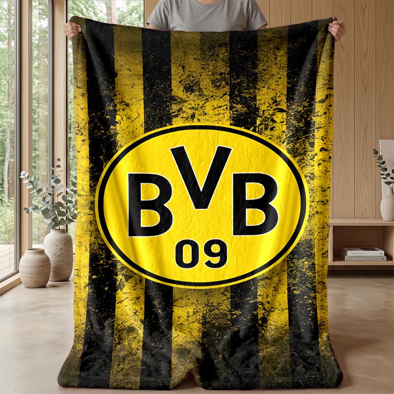 Coperta a tema Borussia Dortmund Morbida coperta in pile di flanella Calda e leggera coperta da divano/letto per la casa