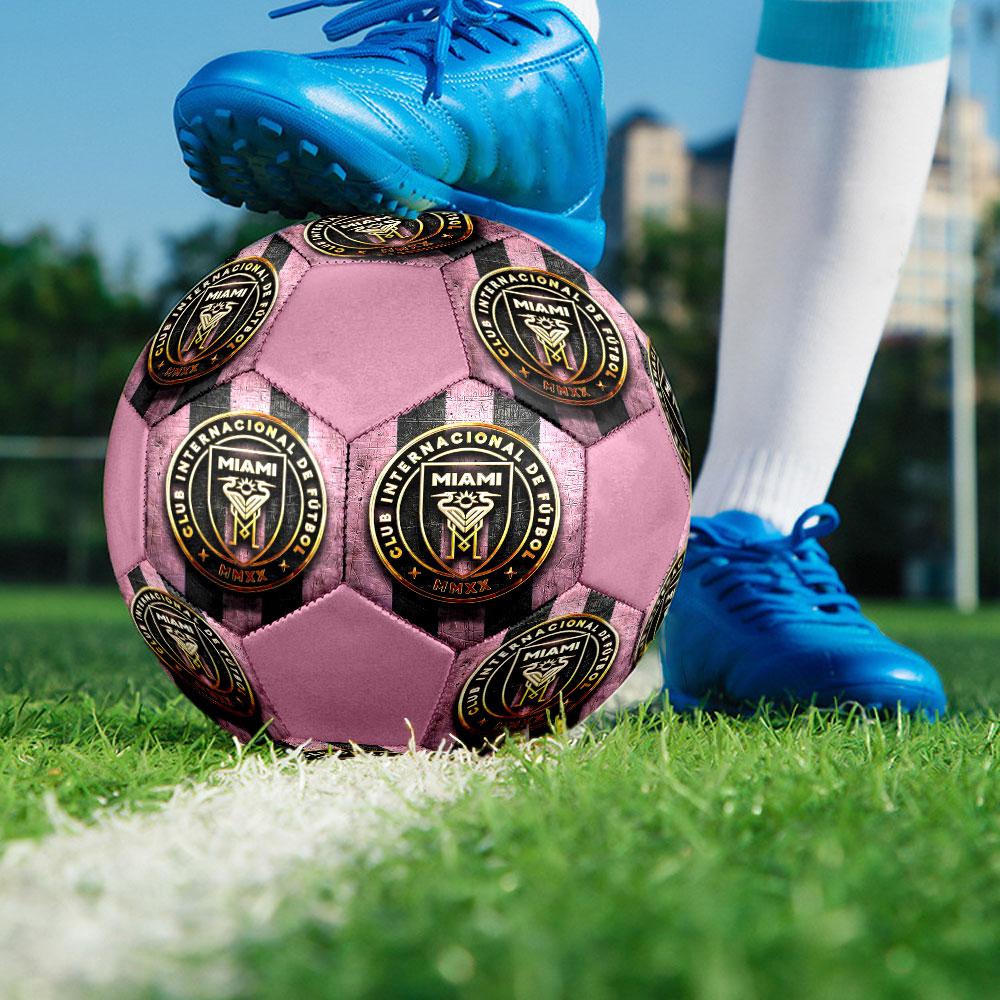 1pc Inter Miami CF Soccer Ball Size 5 Indoor Soccer Ball Fashion Colorful Backyard Game - Great For Sports Fans Gift HE61