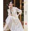 Elegantes Damen-Weste und Midi-Kleid Zweiteiler-Set