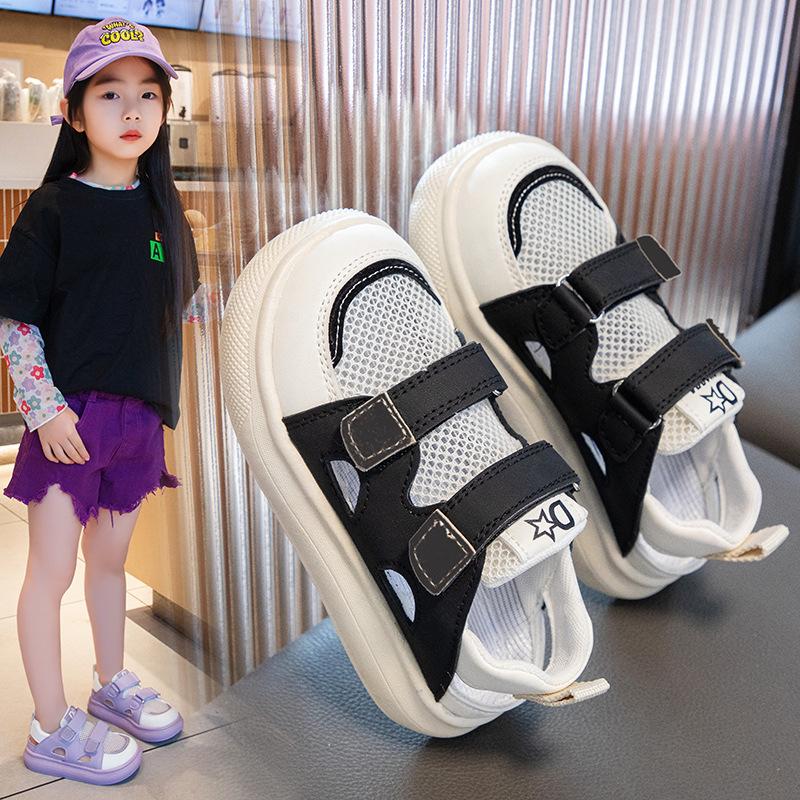 Children's casual shoe summer new girl sports shoes hollowed out kids board shoe girl mesh shoe girls' breathable running shoes