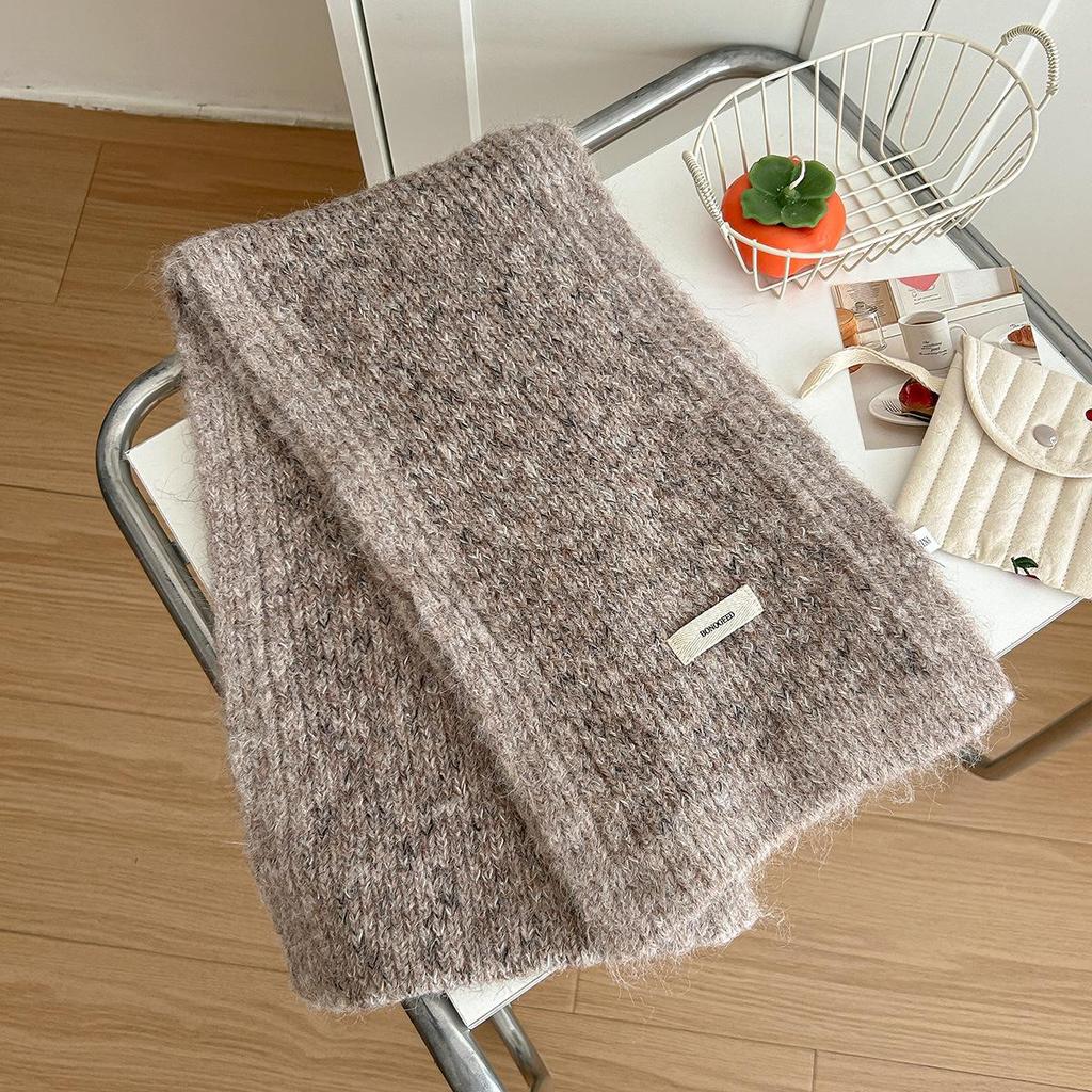 Women's High-End Blue Wool Scarf: Versatile Winter Fashion, Warm Snood, Korean Style Trend