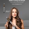 3-In-1 Hair Curler Straightener Anti-Scald Curling Iron Brush Ceramic Ionic Hair Heated Round Brush Electric Curling Wand
