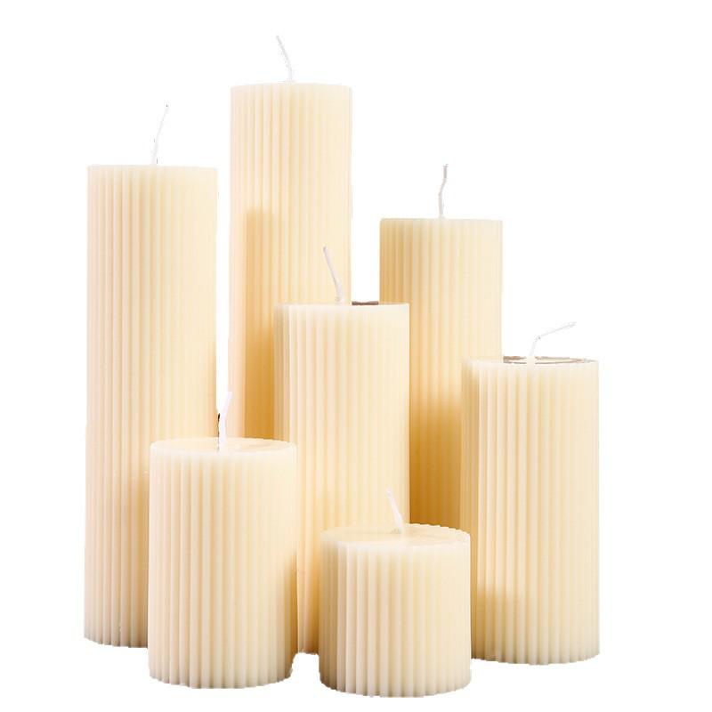 White Cylindrical Aromatherapy Soy Candle - Creative Ornament for Holiday Atmosphere
