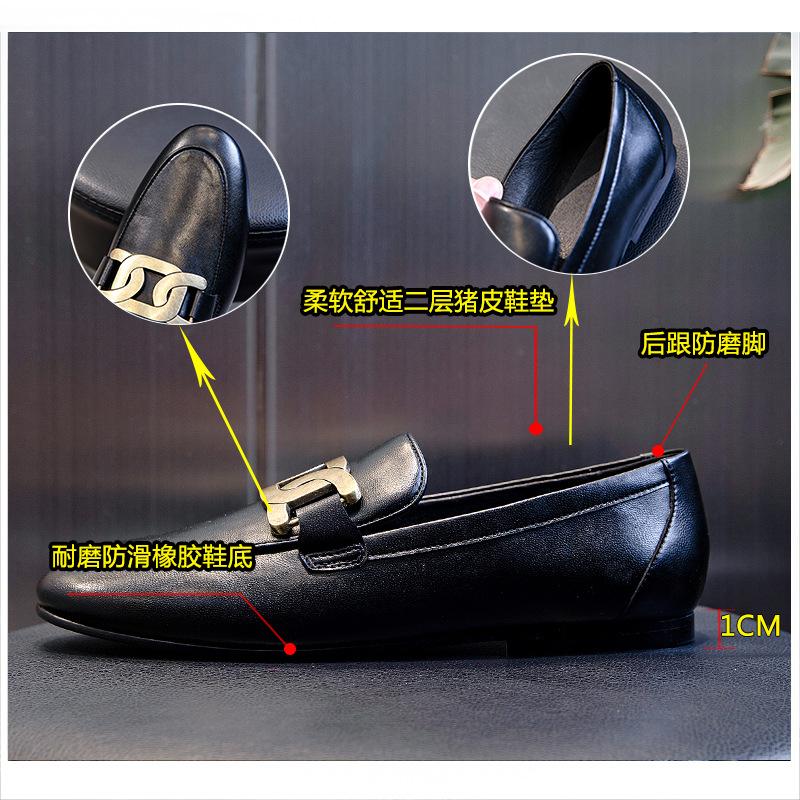 Spring 2025 new fashion single shoes one-pedal sports Lizhen women's shoes pointed flat leather small leather shoes fashion