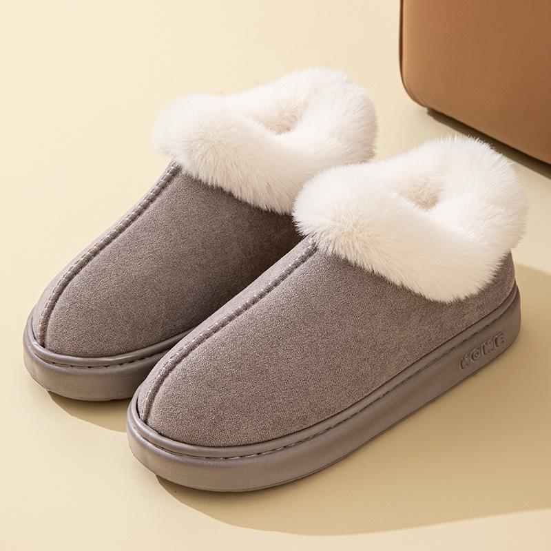 

Зимние мужские женские толстые повседневные теплые туфли для мамы на плоской подошве, противоскользящие, простые, удобные, сноубутсы 36/37