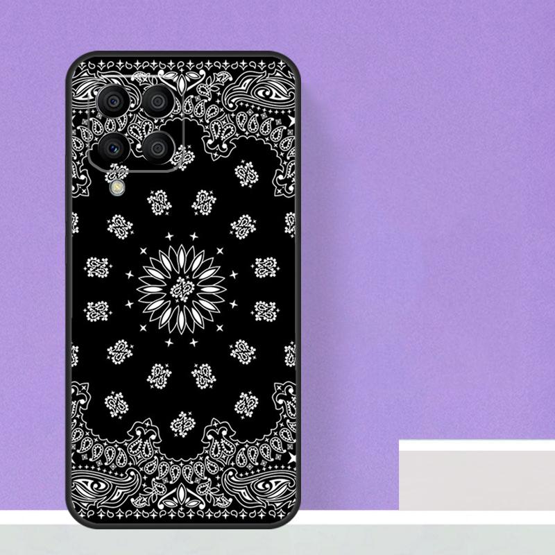 Black Bandana Paisley Case For Samsung Galaxy M14 M34 M54 M31 M11 M13 M53 M51 M12 M32 M52 M16 M36 M56 M15 M35 M55