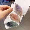 5Pcs Elegant Gradient Imitation Leaf Hair Clip Realistic Embroidered Leaves Hairpin  Hair Accessories For Women Girls