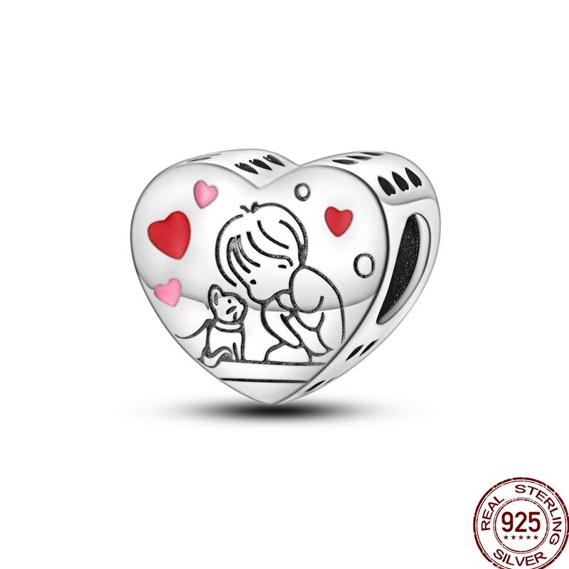 Copper Diy Beads Heart Shaped Tree Of Life Series Charm Fit Pan Original Bracelet For Women Jewelry Birthday Gift