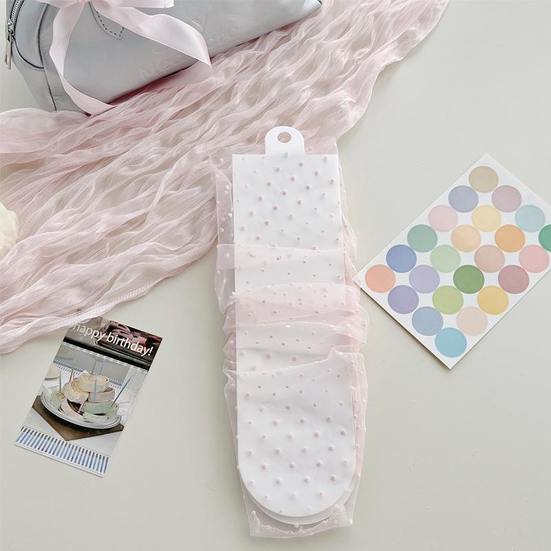 See Through Transparent Women Socks Colorful Star Summer Ultra-thin Nylon Loose Long Socks Women Sweet Girls Mesh Lace Socks Sox