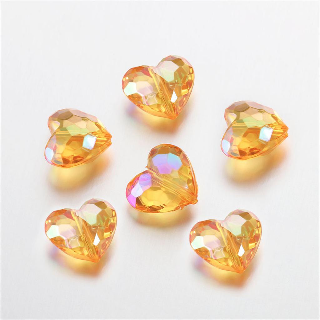 TX27 20pes Aerylic Heart Beads Tranaparent Loose Spacer Beads DIY JewelryMaking Pendants Neaklace Bracclet Needlework Material