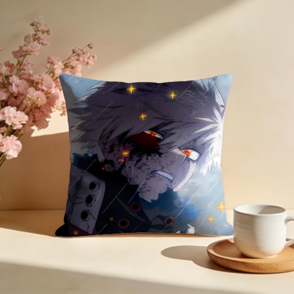 Trendy MMy Hero Academiaable Cushion Cover Stylish Washable Pillow Cover Ideal for Couch Bedroom Car Decoration