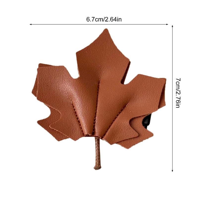 Sophisticated Maple Leaf Hair Clip Luxurious Leather Hairclip Antiskid Hairpin Natural Styles Hair Accessory