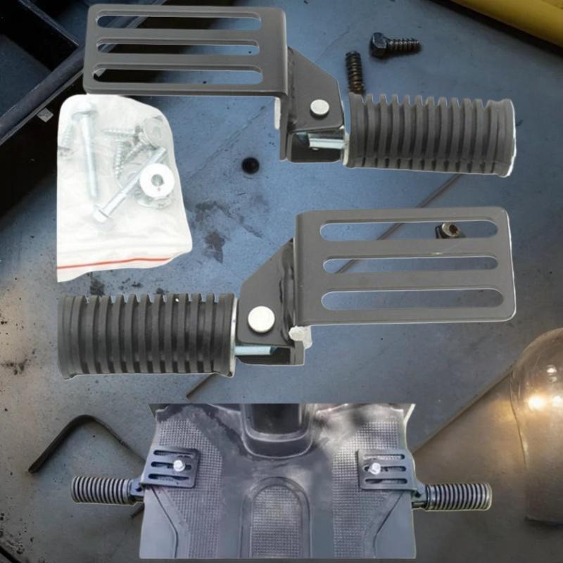2-Pack Folding Metal Foot Pegs for Motorcycle, Electric Bike DIY Comfortable Front Footrest Cruising Accessories