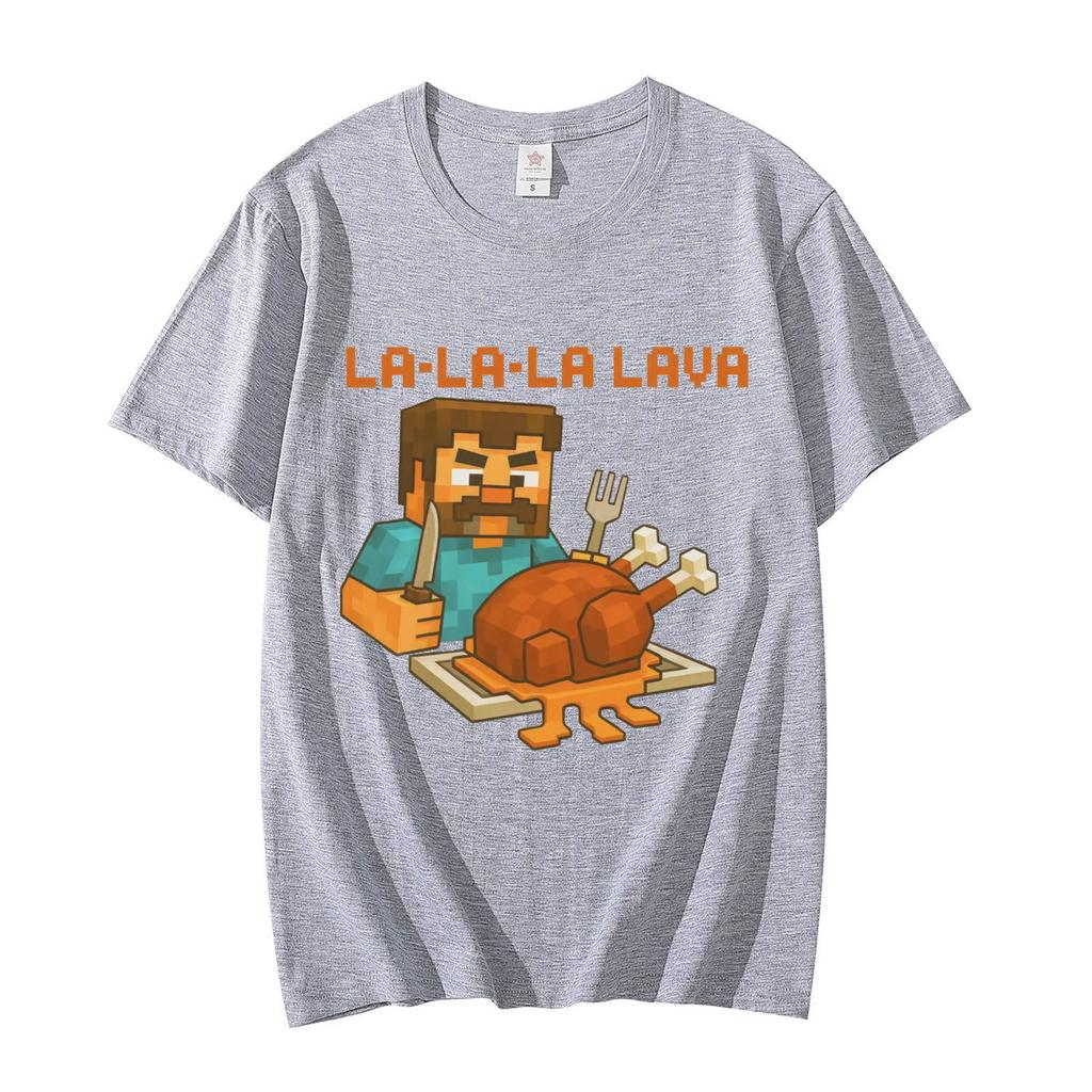 La-La-La Lava Chicken Jockey Funny Meme T-shirt Men Women Clothing Y2k Fashion Cartoon T Shirts Summer Casual Cotton T-shirts
