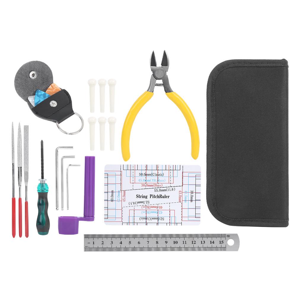 22Pcs Set Metal Guitar Repairing Maintenance Tool Kit Musical Instruments Accessory