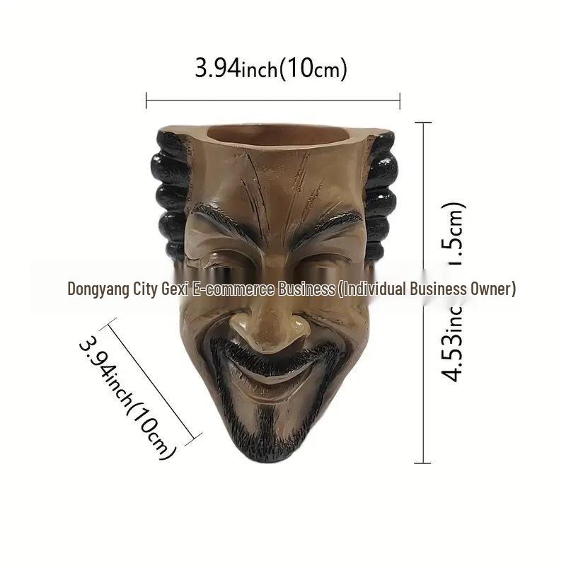 Black Portrait Face Pot: Succulent Planter & Pen Holder - Ideal Mother's & Children's Day Gift