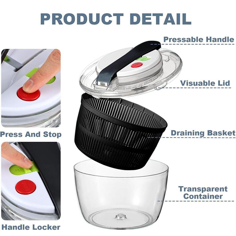 Multifunctional Salad Dryer Salad Spinner Easy Press Absorbent Basket