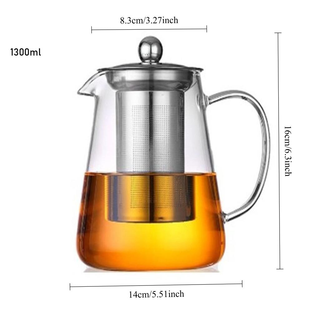 Glass Teapot With Stainless Steel Tea Infuser Blooming and Loose Leaf Tea Maker Tea Brewer Puer Oolong Pot for Camping Travel
