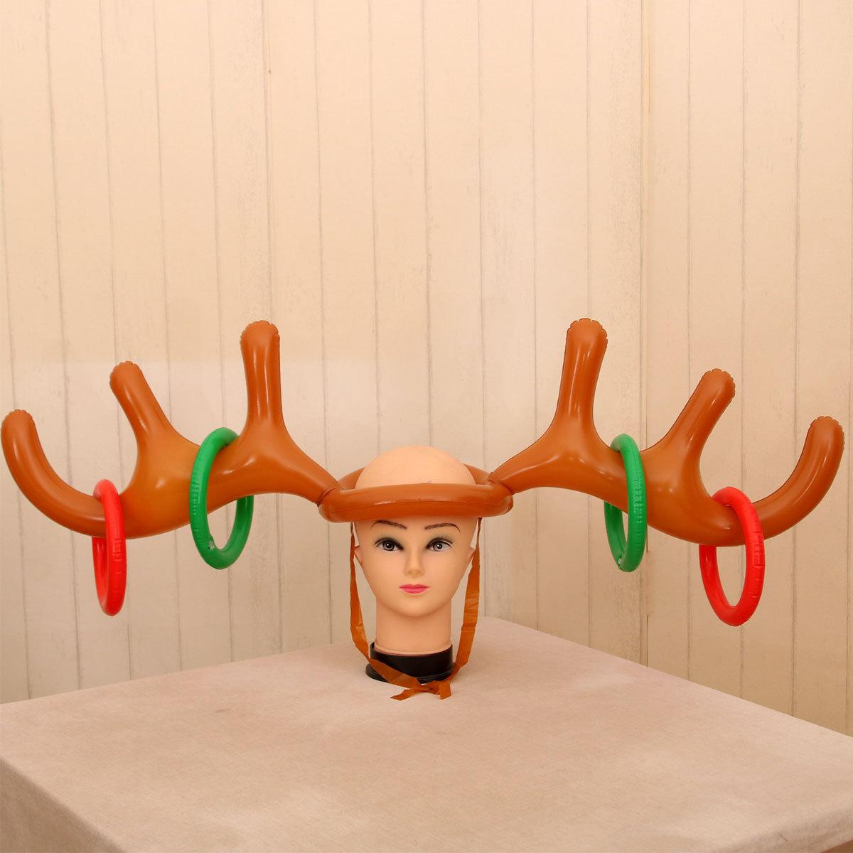 

Надувные рождественские рога из ПВХ Рождественские шапки Рождественские костыли Рождественский реквизит для вечеринки Макет Украшения Grey antlers +4 loops