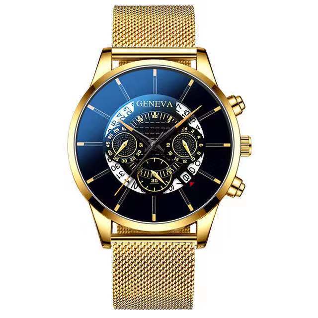 Business Leisure Watch, Transparent Hollow Non-Mechanical Men'S And Women'S Alloy Mesh Belt Calendar Watch