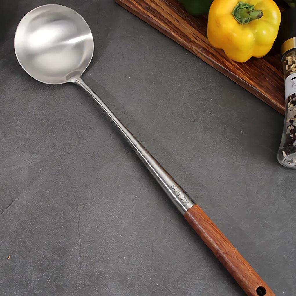 

Кухонний ополоник з довгою ручкою Дерев яна ручка Ложка для приготування