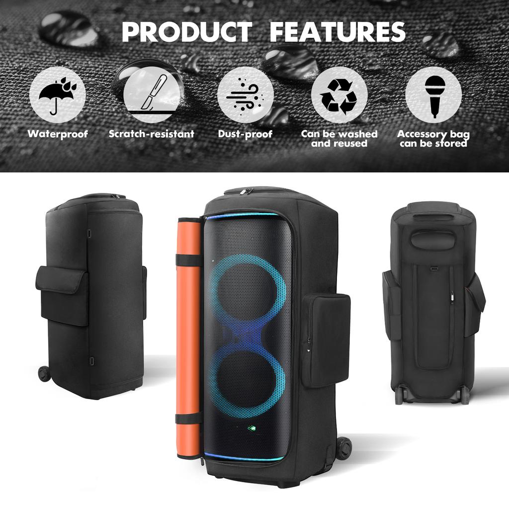 For J-BL Partybox 720 Portable Speaker Dust Case Zipper Closure Padded Speaker Protective Cover Wear Resist Speaker Accessories