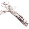 Men's Christian Jesus on the Cross Pendant Beaded Chain Necklace
