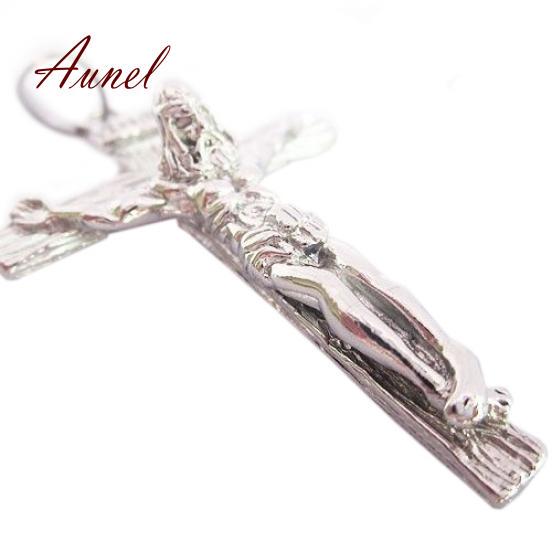 Men's Christian Jesus on the Cross Pendant Beaded Chain Necklace