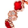 Bonarger Women's Clover Diamond Bracelet Quartz Movement Luminous Waterproof Calendar Watch B3590L (4 Color)