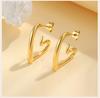 Love Shape Heart Earrings For Women Stainless Steel Ear Hoops Gold Plated Jewelry