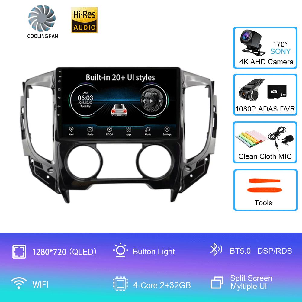 Android 14 Car Radio For Mitsubishi Pajero Sport 3 L200 2015 - 2019 Multimedia Video Player Navigation GPS Carplay Android Auto