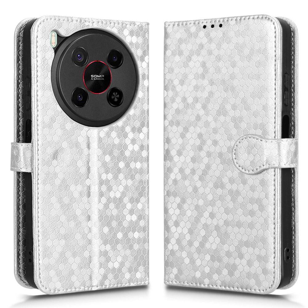 For ZTE Blade V70 Max Wallet Case Dot Pattern Imprint PU Leather Phone Cover
