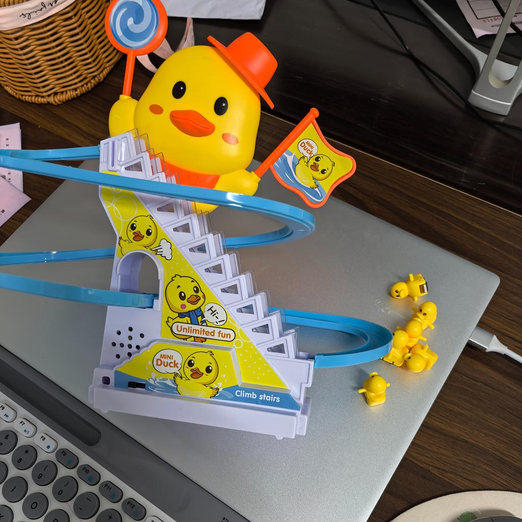 Non-Toxic Duck Climbing Stairs Musical Toys With Lights And Music For Children Birthday Gifts Ducklings Children Toys