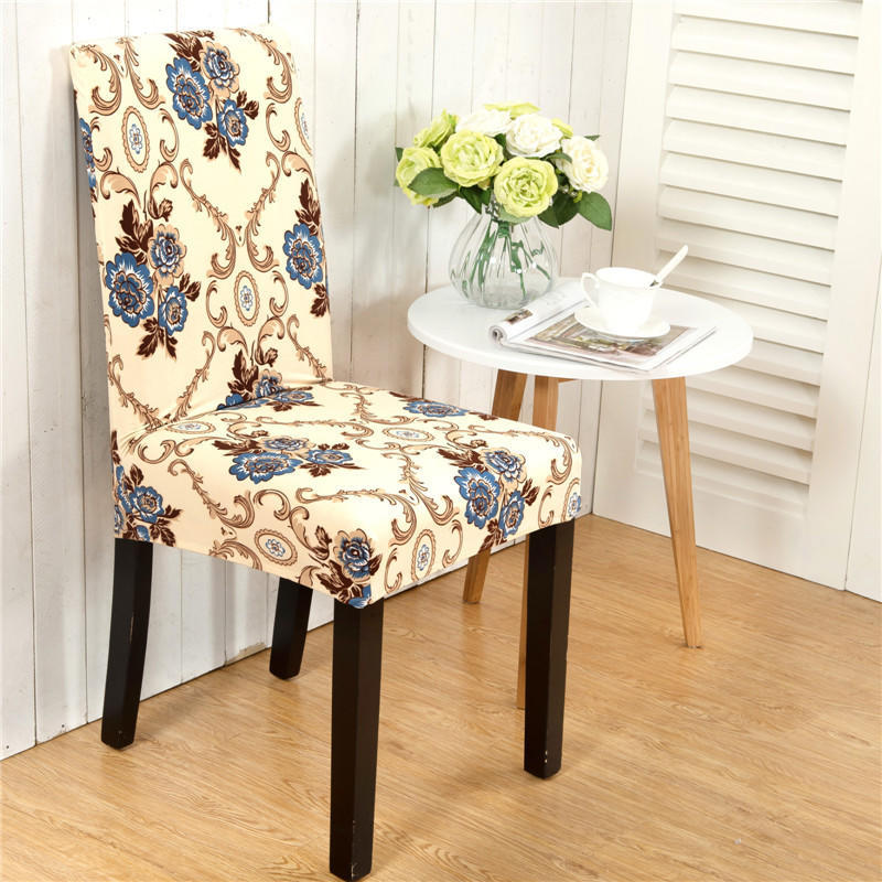 Anti-fouling Household Chair Cover Hotel Chair Package Backrest Seat Cover One-piece Print Elastic Dining Table Seat Cover