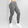 Damskie spodnie sportowe Spodnie do jogi Slim Fit Wysoka talia Elastyczna, szybkoschnąca, obcisła, miękka, oddychająca, jednokolorowe kieszenie Damskie spodnie do joggingu