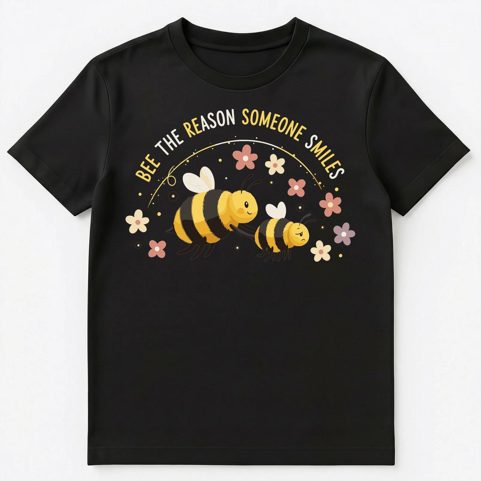 

Motivational Bee Quote With Floral Elements Artwork Unisex T-Shirt L
