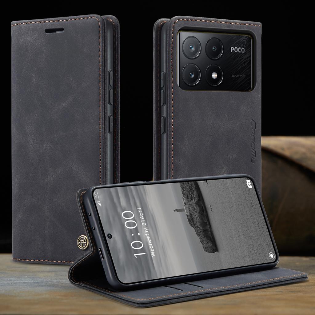 For Xiaomi Redmi K70E 5G/Xiaomi Poco X6 Pro 5G Wallet Case CASEME 013 Series PU Leather Phone Cover Stand
