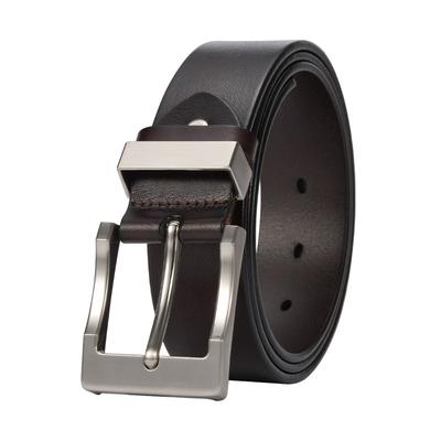 Men's Pin Buckle Leather Belt - Casual Top Grain Cowhide Wide Belt for Men - Simple and Stylish Waistband for Young and Middle-aged Men